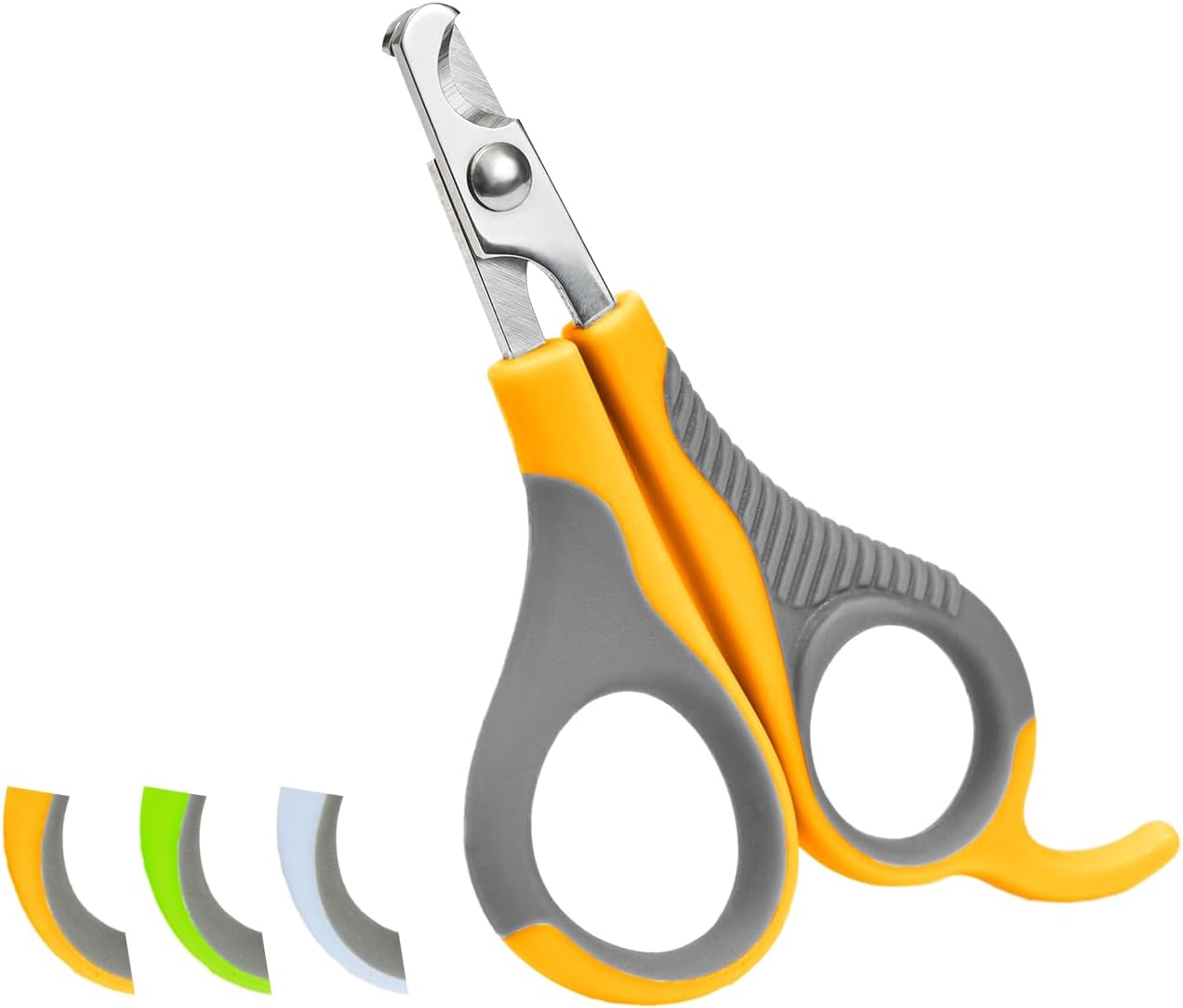 Pet Nail Clippers U07.2, Professional Claw Trimmer, Scissor for Cats, Puppies, Kittens, Hamsters, Rabbits and Small Animals, Sharp, Safe, Small, Grey/Yellow